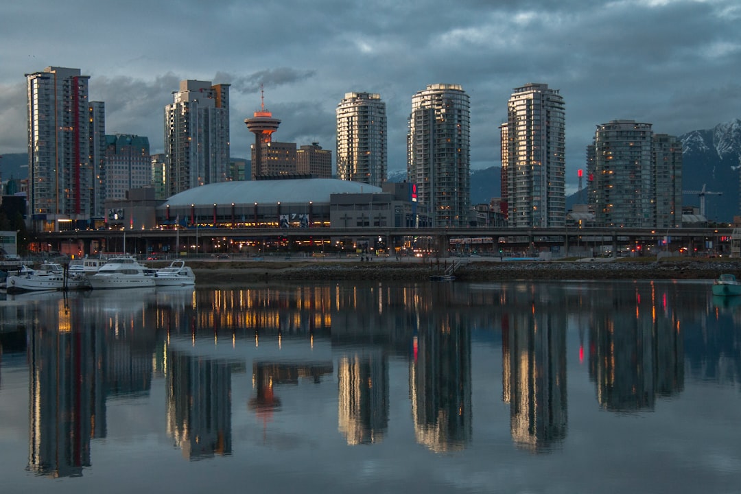 Vancouver waterfront and mountain skyline