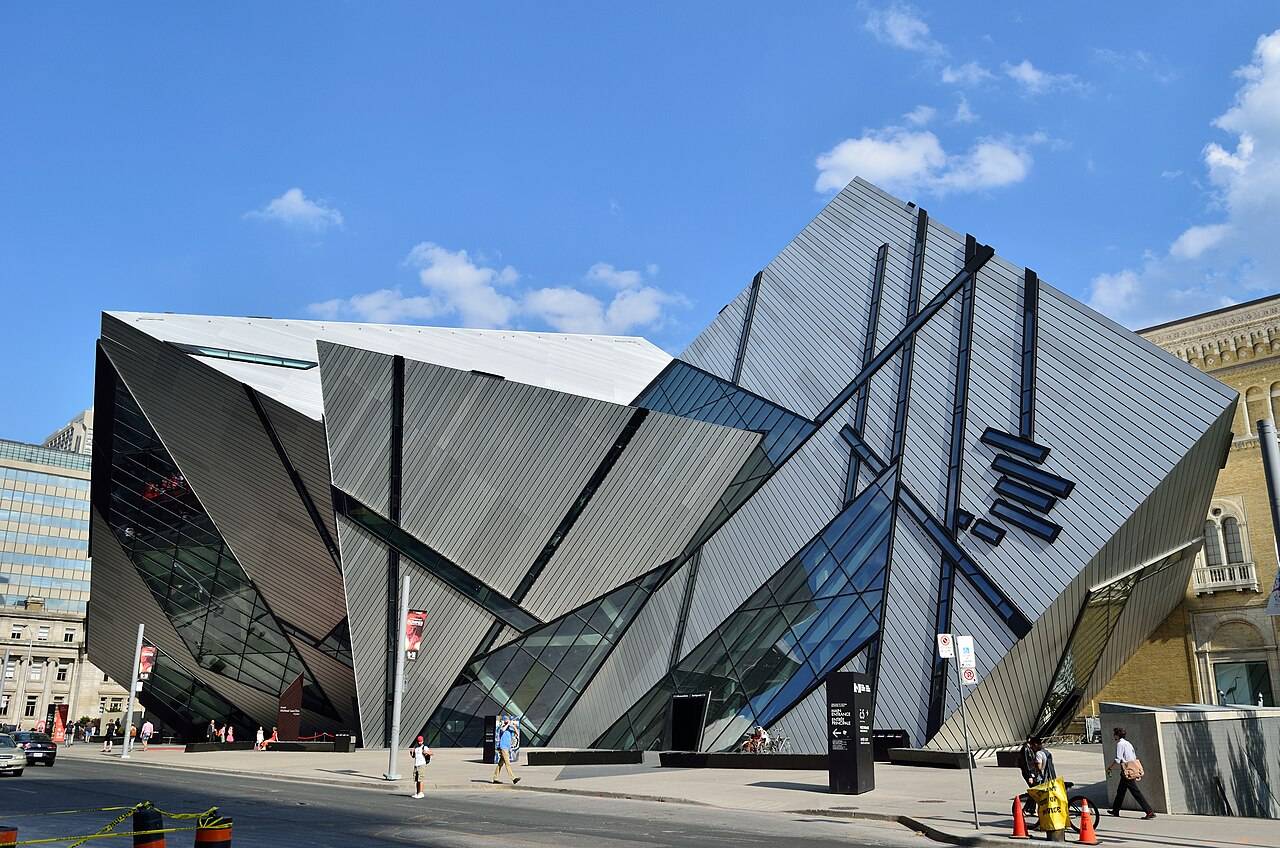 The angular glass-and-aluminum Michael Lee-Chin Crystal facade of the Royal Ontario Museum on Bloor Street