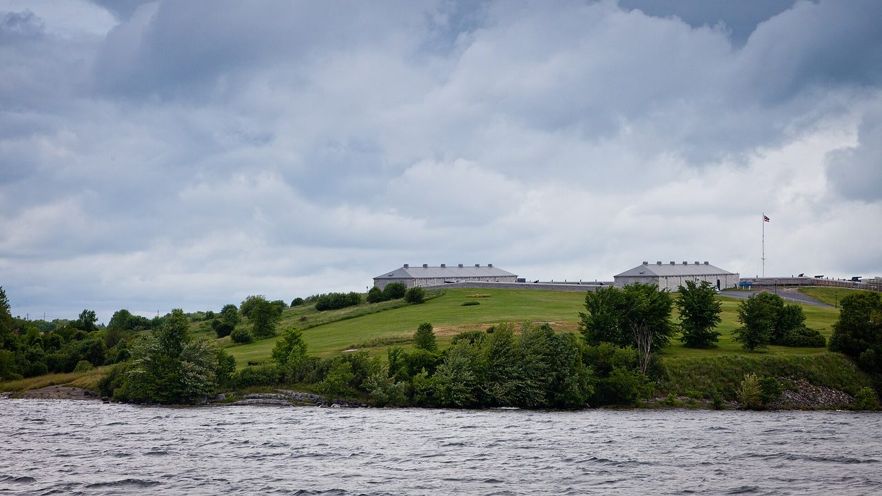 The limestone fortifications of Fort Henry at Kingston, Ontario