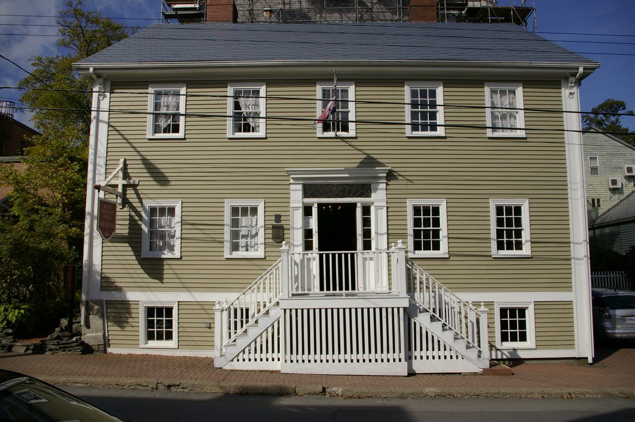 Historic Georgian exterior of the Knaut-Rhuland House museum on Pelham Street