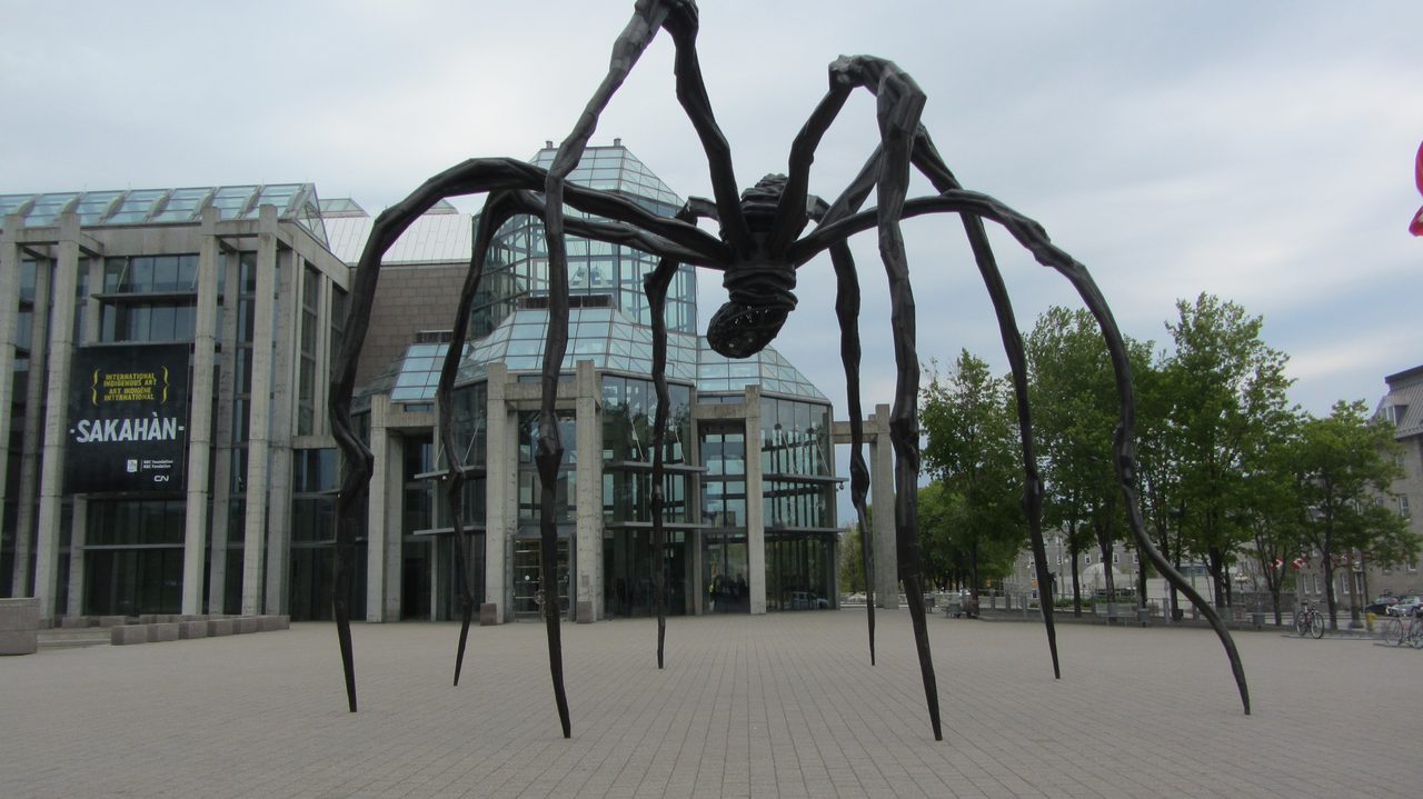 Maman, the giant bronze spider sculpture, outside the National Gallery of Canada in Ottawa