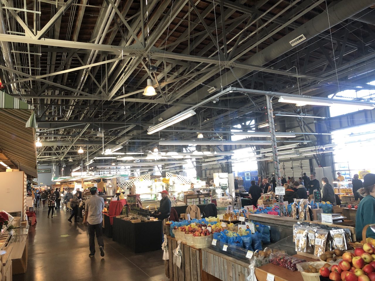 Vendor stalls inside the Halifax Seaport Farmers' Market