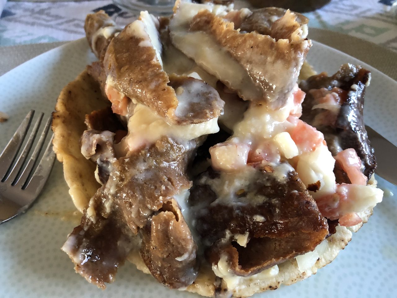 A Halifax donair wrapped and ready to eat