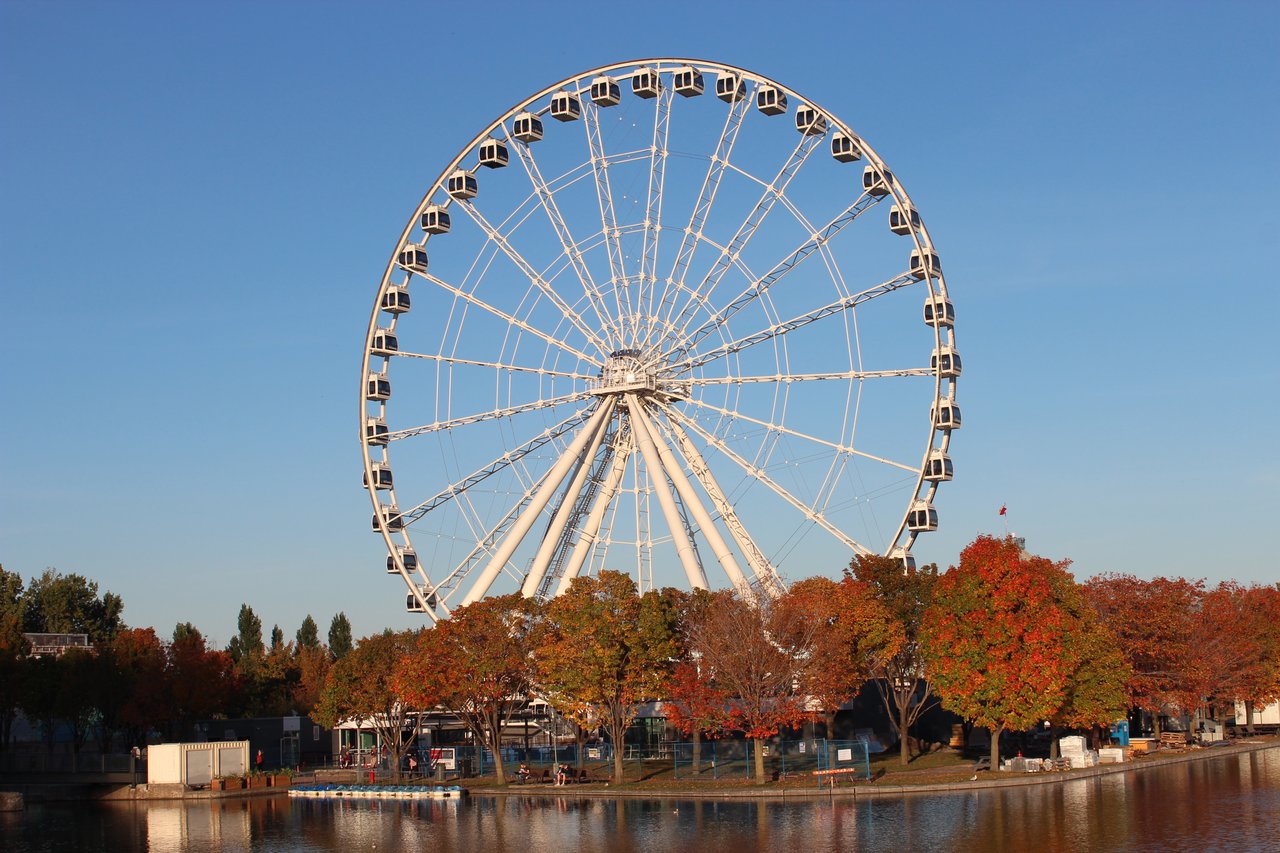 La Grande Roue observation wheel on the Old Port waterfront in autumn