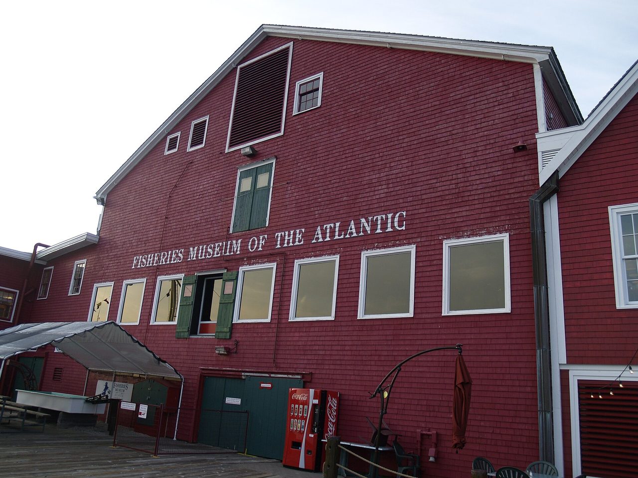 Red buildings of the Fisheries Museum of the Atlantic on Lunenburg's waterfront