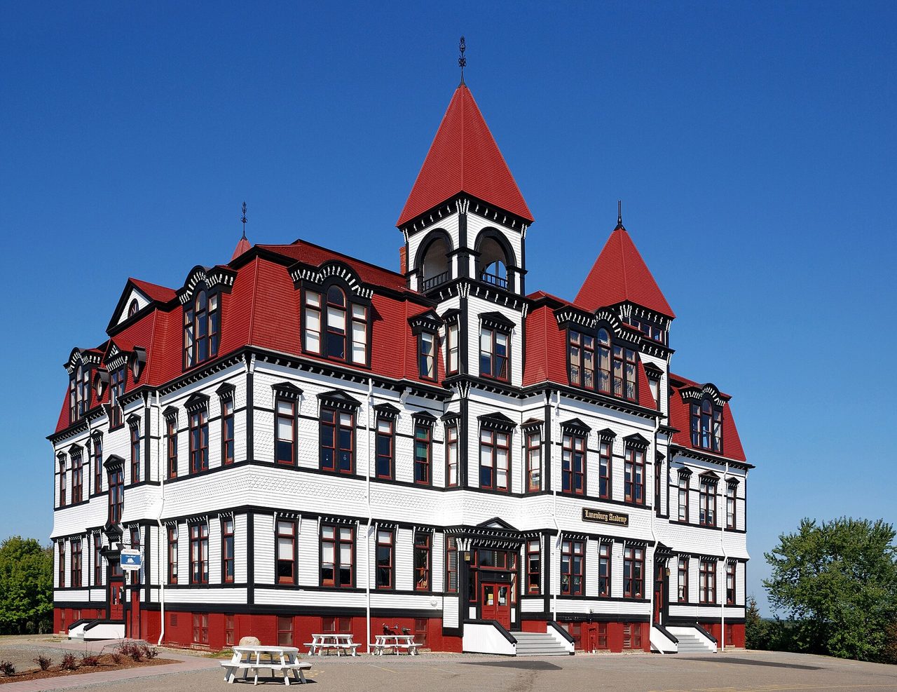 The Victorian Lunenburg Academy building in Lunenburg, Nova Scotia
