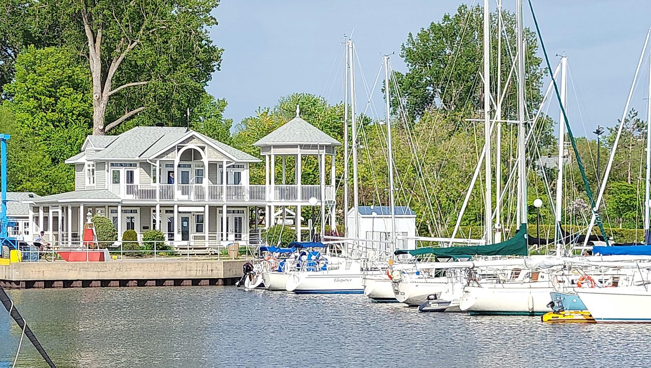 Pleasure boats moored at the Aylmer marina in Old Aylmer