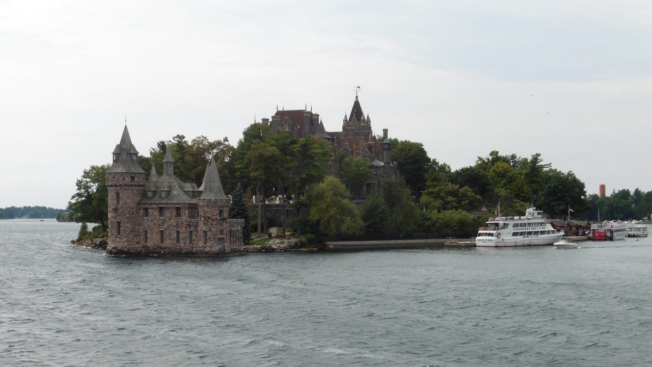 Boldt Castle and its powerhouse on Heart Island in the Thousand Islands