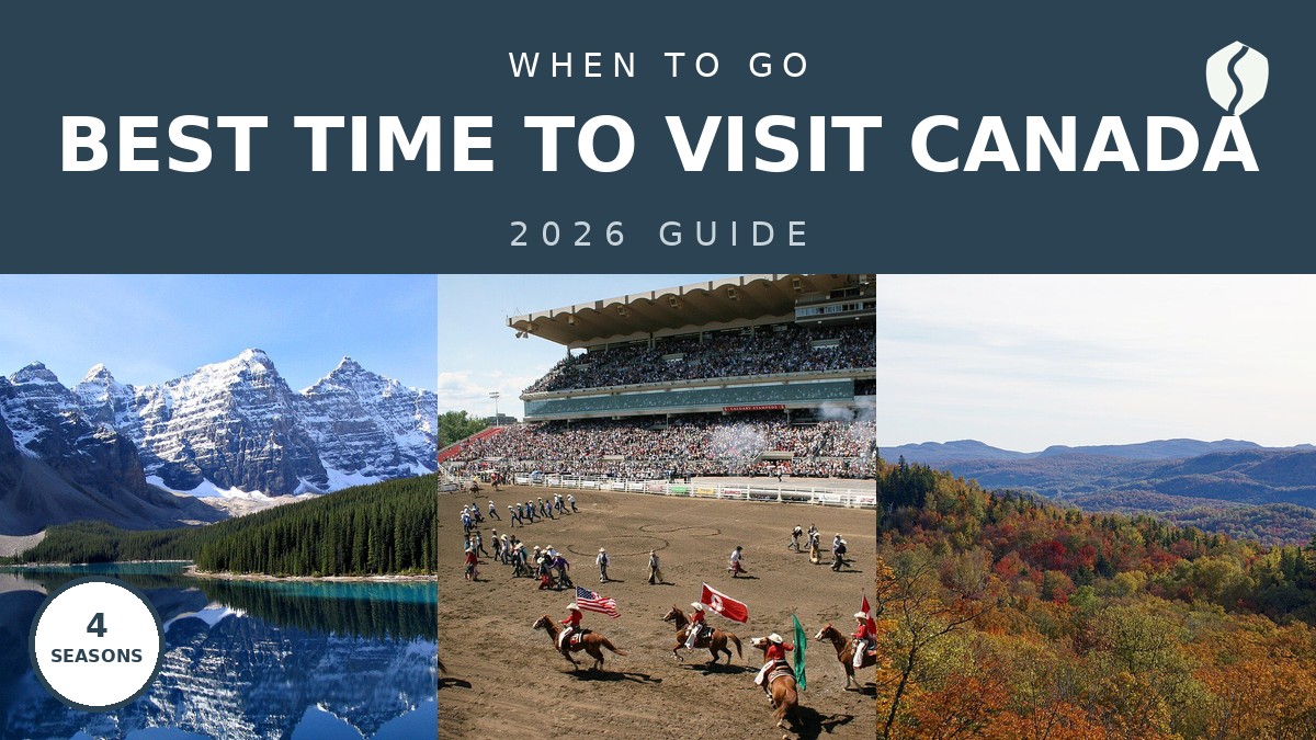 Title card: best time to visit canada travel guide