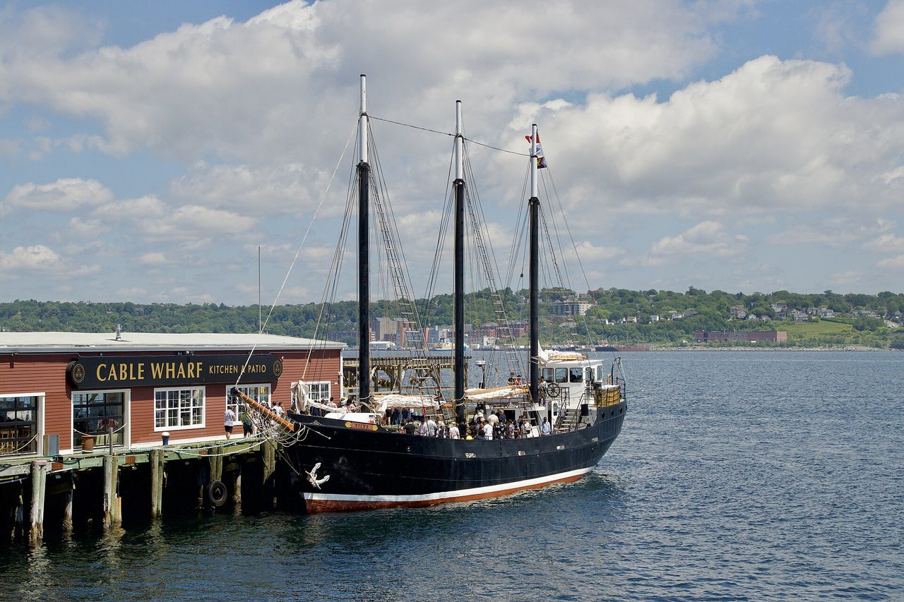 The Tall Ship Silva sailing in Halifax Harbour with sails up