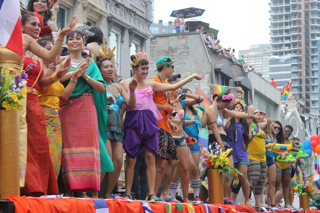 Crowds at the Toronto Pride Parade filling downtown streets