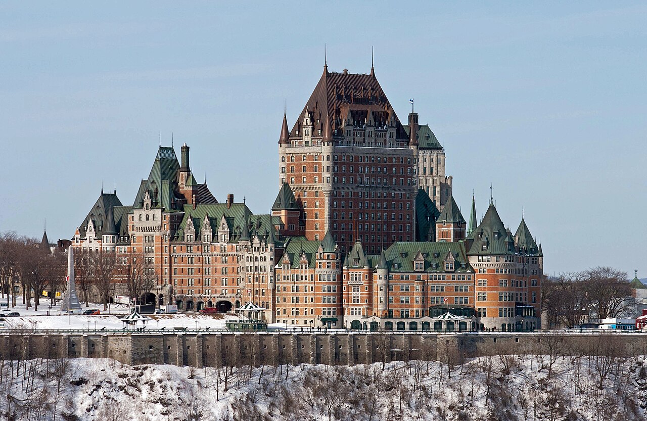 The Fairmont Le Chateau Frontenac towering over Quebec City's Old Town