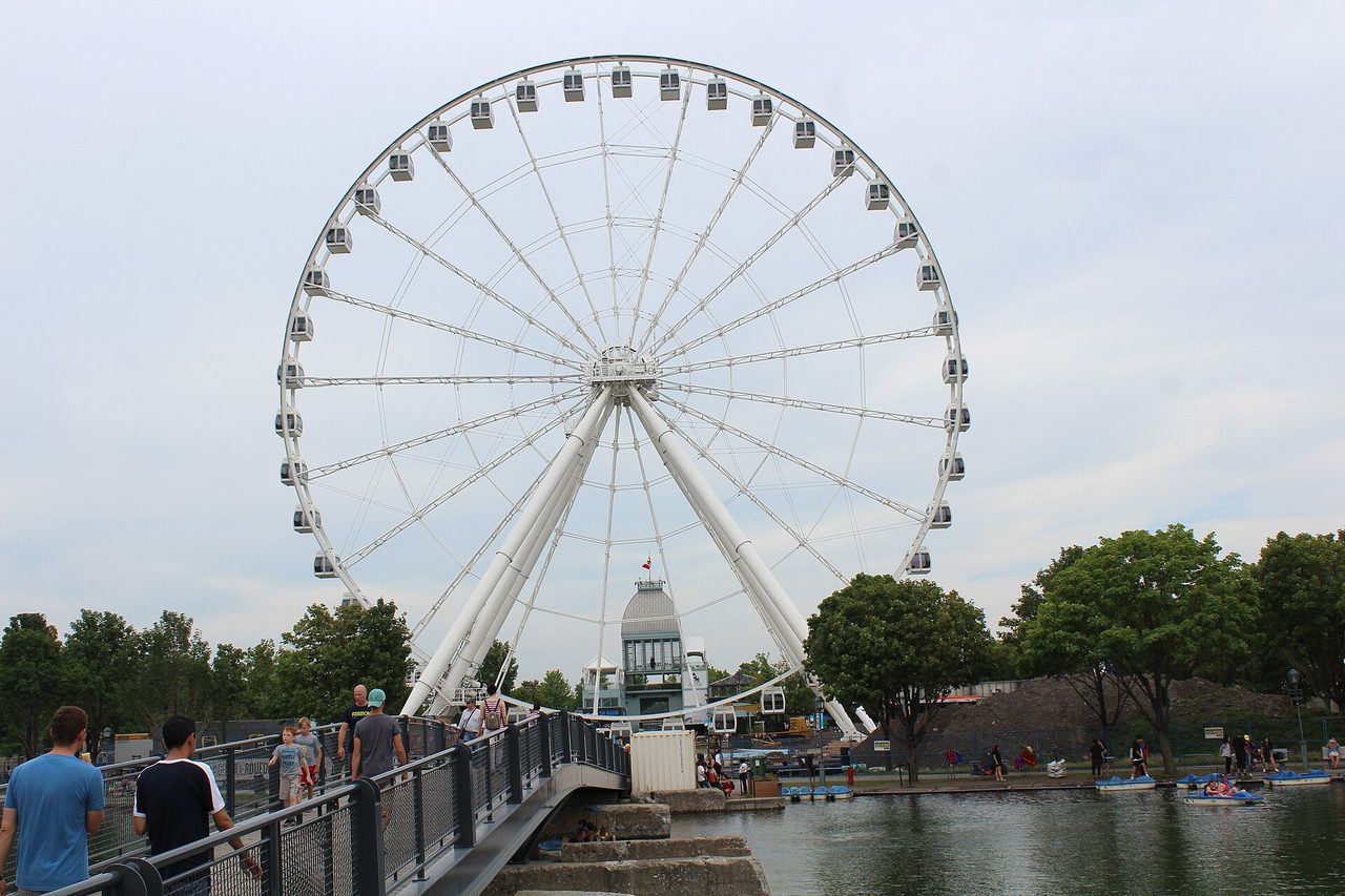 La Grande Roue observation wheel at the Old Port of Montreal in autumn