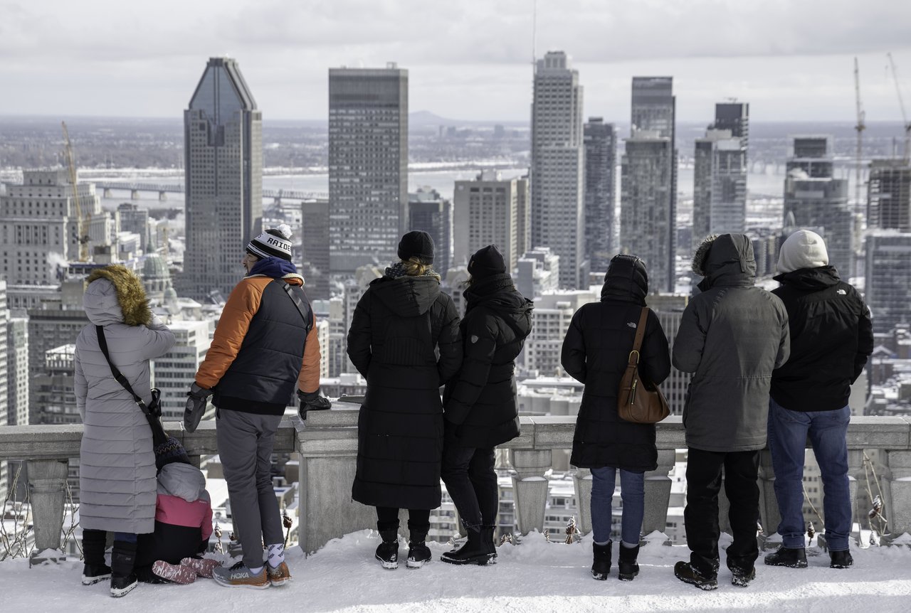 View over Montreal from the Kondiaronk Belvedere on Mount Royal