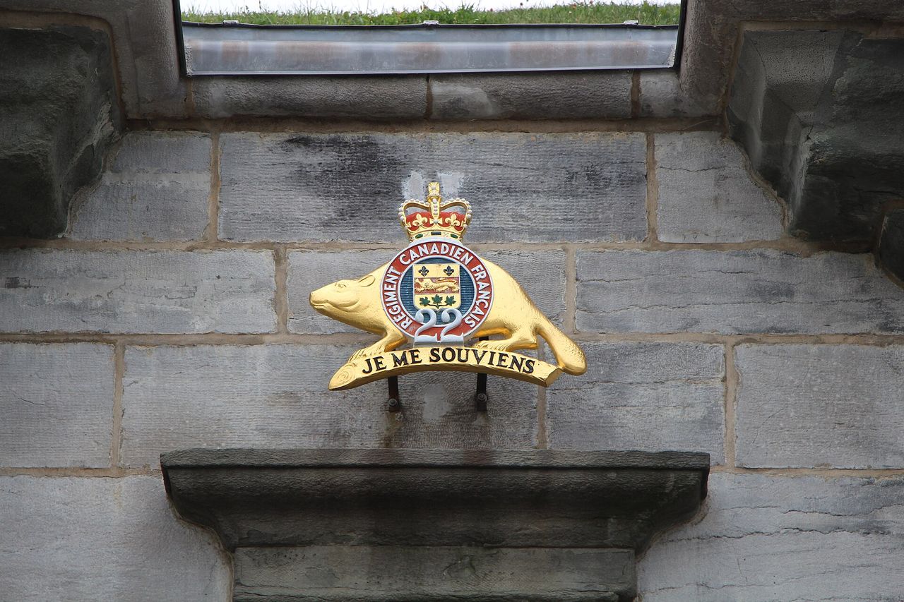 Stone ramparts and gatehouse of the Citadelle of Quebec fortress
