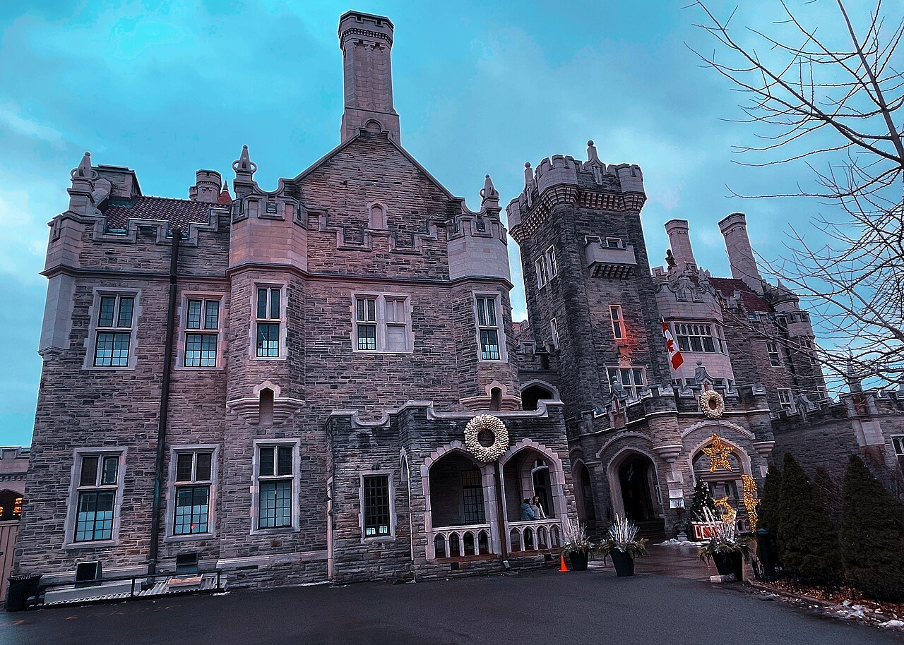 Casa Loma castle exterior with Gothic towers and gardens in Toronto