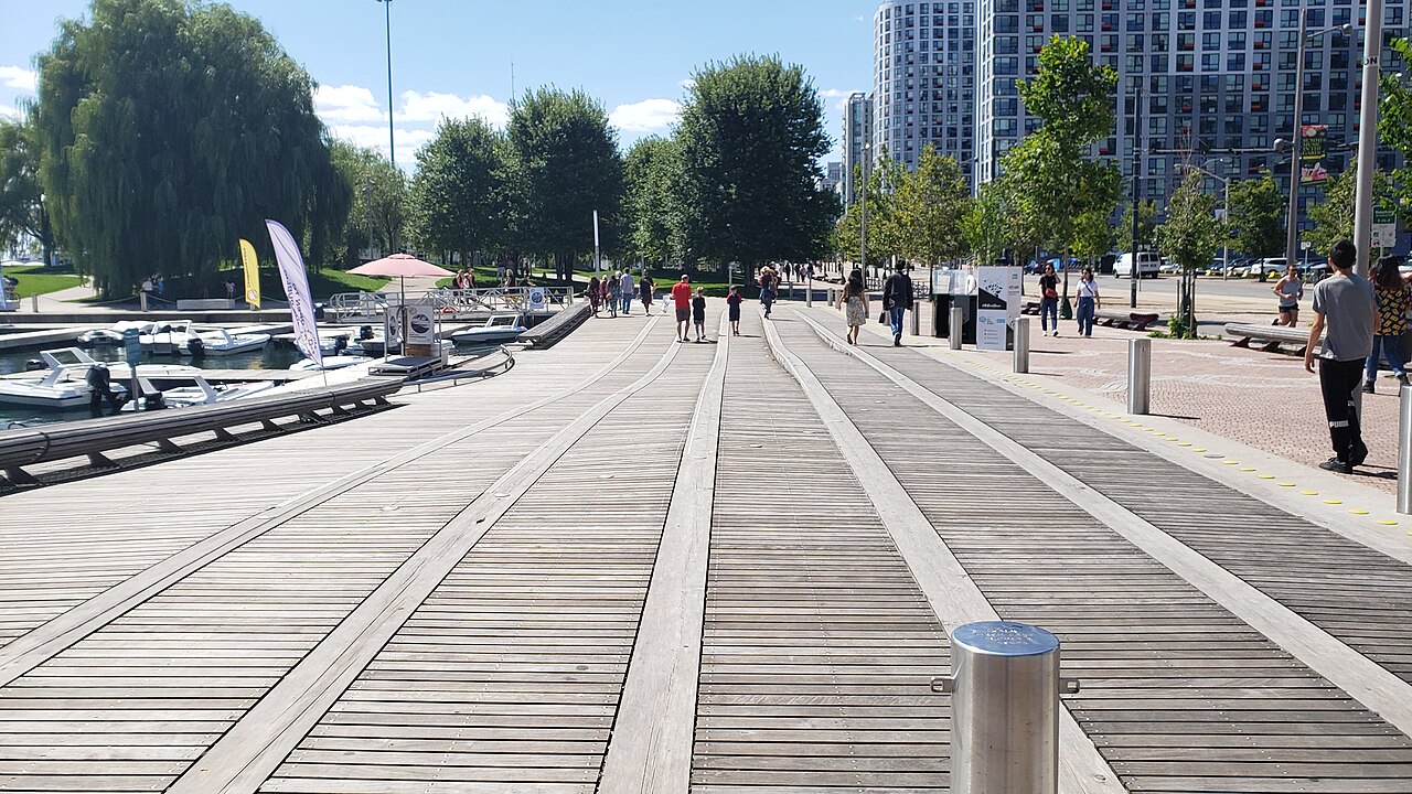 Rees WaveDeck wooden boardwalk along the Toronto Harbourfront waterfront