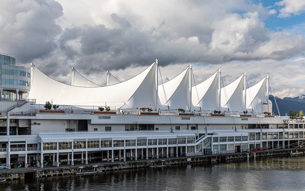 The white sail roofs of Canada Place on the Vancouver waterfront